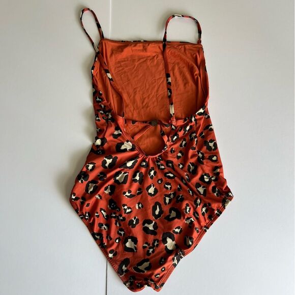 Anthropologie Square Neck One Piece Swimsuit Animal Print Small - Picture 4 of 10